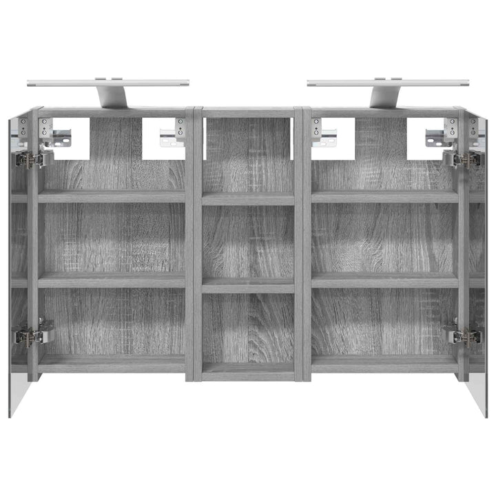 Badeværelsesskabsæt 3 pcs 80 x 10,5 x 50 cm Konstrueret træ