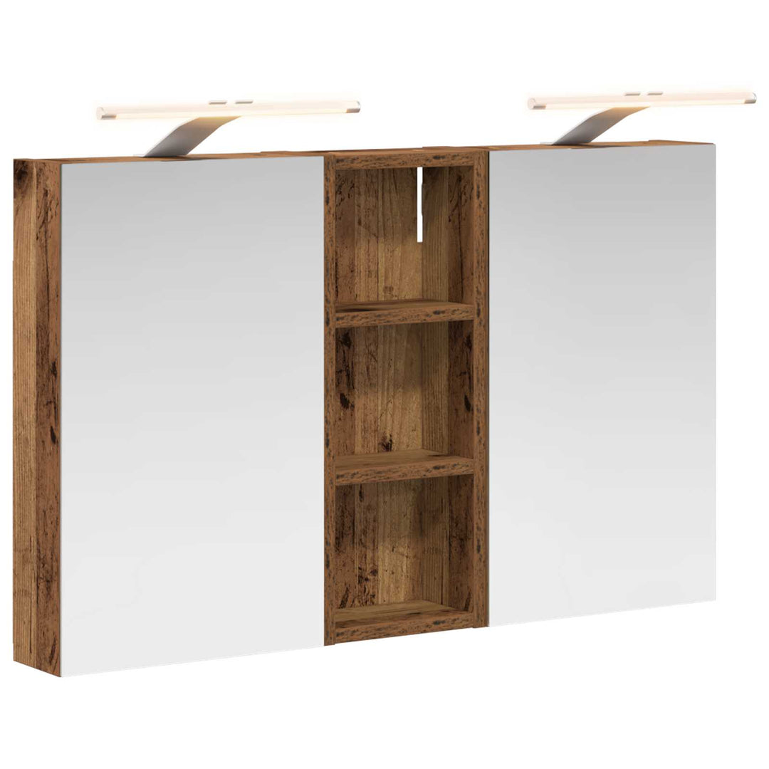 Badeværelsesskabsæt 3 stk. 80 x 10,5 x 50 cm Konstrueret træ