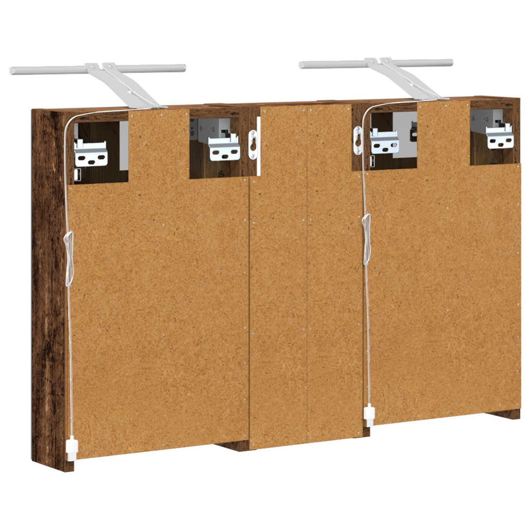 Badeværelsesskabsæt 3 stk. 80 x 10,5 x 50 cm Konstrueret træ