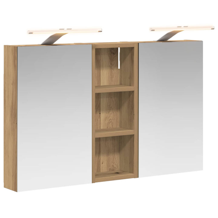 Badeværelsesskabsæt 3 pcs 80 x 10,5 x 50 cm Konstrueret træ