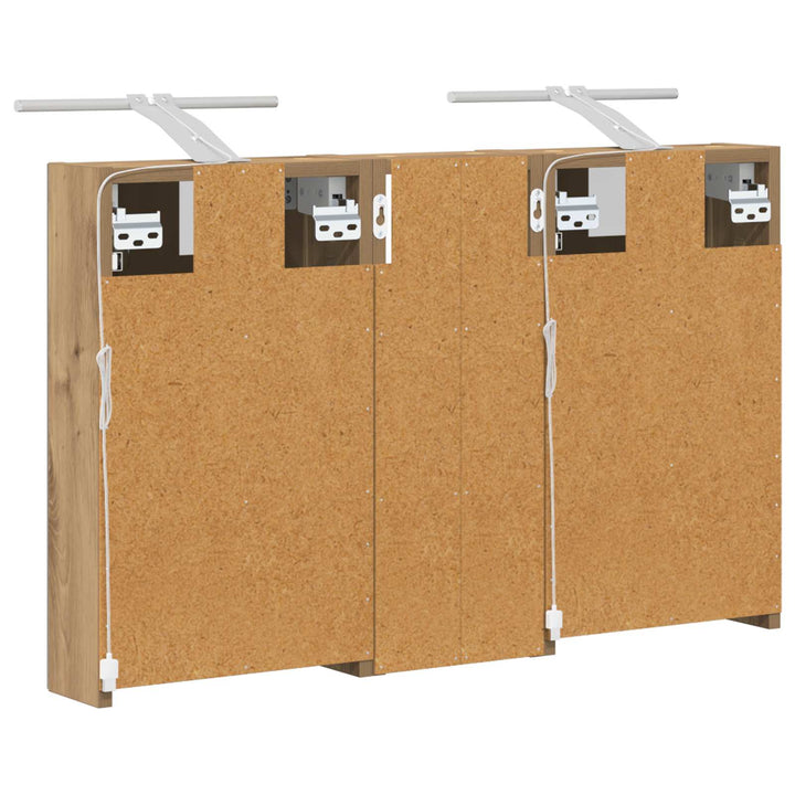 Badeværelsesskabsæt 3 pcs 80 x 10,5 x 50 cm Konstrueret træ