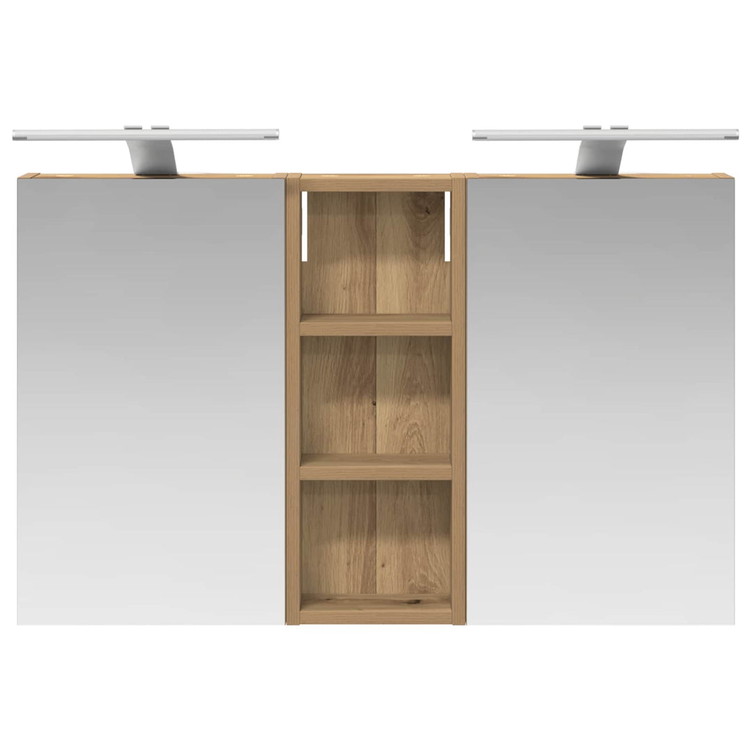 Badeværelsesskabsæt 3 pcs 80 x 10,5 x 50 cm Konstrueret træ