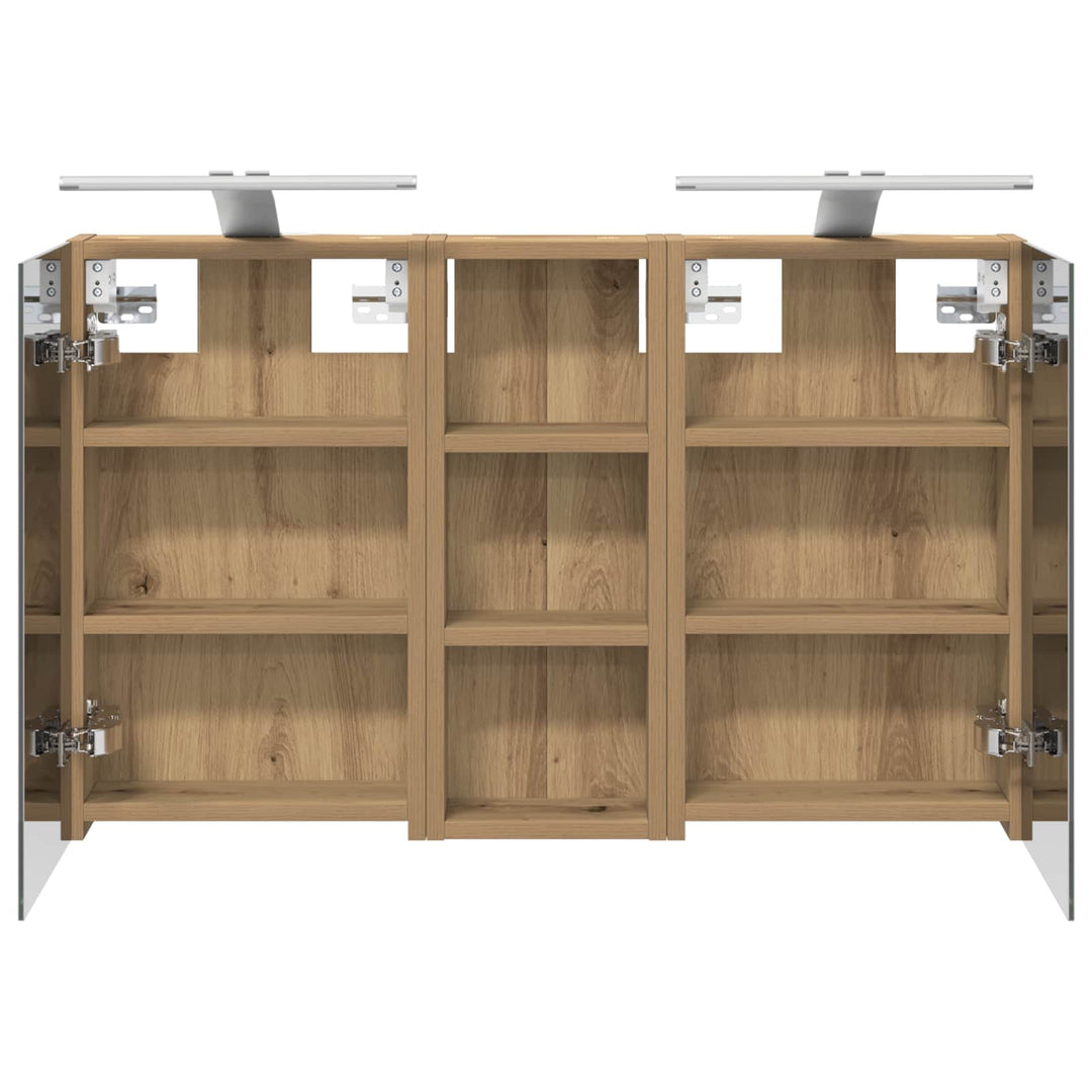 Badeværelsesskabsæt 3 pcs 80 x 10,5 x 50 cm Konstrueret træ