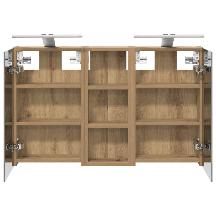 Badeværelsesskabsæt 3 pcs 80 x 10,5 x 50 cm Konstrueret træ