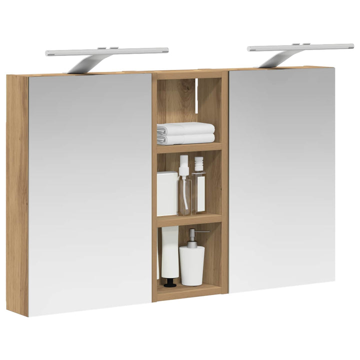 Badeværelsesskabsæt 3 pcs 80 x 10,5 x 50 cm Konstrueret træ