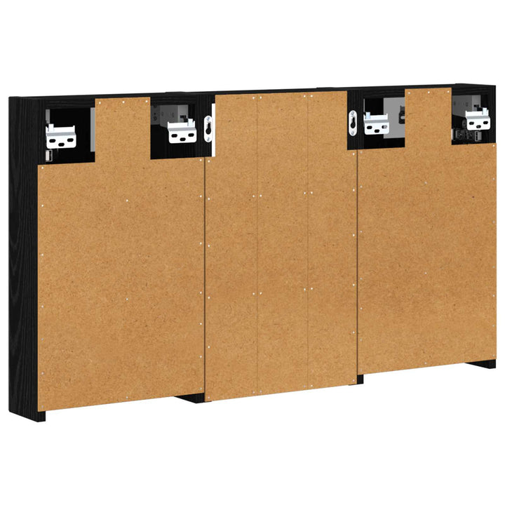 Badeværelsesskabsæt 3 stk. 90 x 10,5 x 50 cm Konstrueret træ