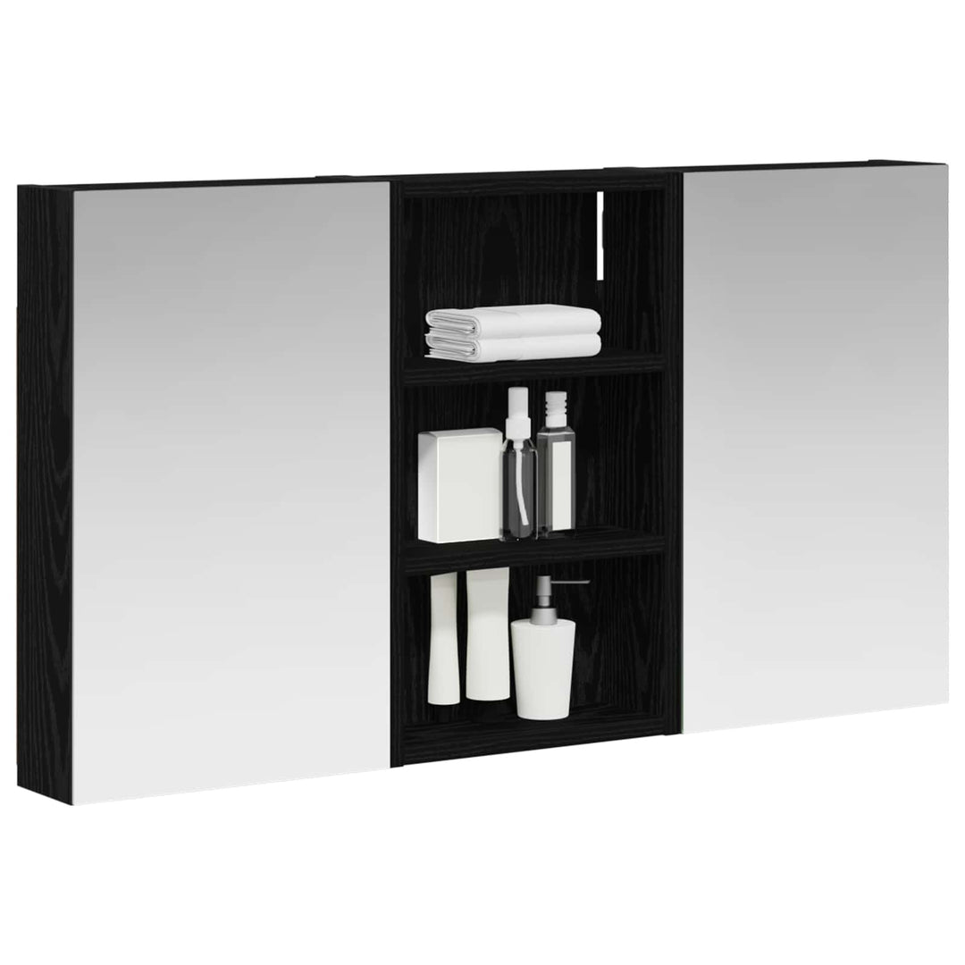 Badeværelsesskabsæt 3 stk. 90 x 10,5 x 50 cm Konstrueret træ