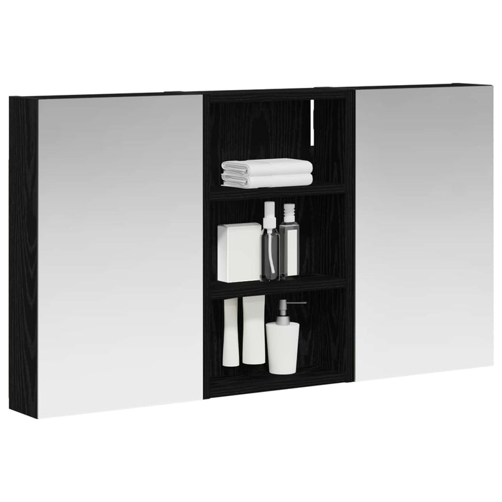 Badeværelsesskabsæt 3 stk. 90 x 10,5 x 50 cm Konstrueret træ
