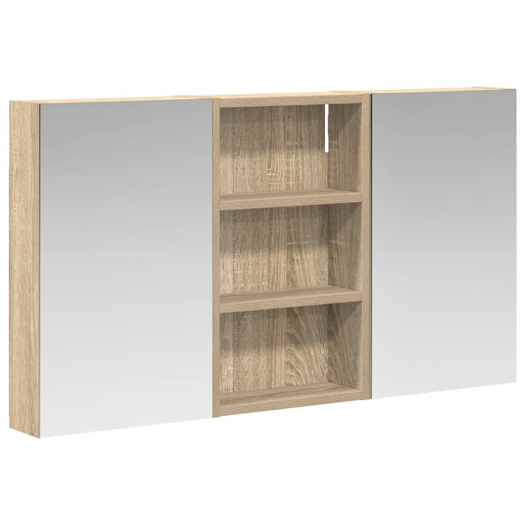 Badeværelsesskabsæt 3 pcs 90 x 10,5 x 50 cm Konstrueret træ