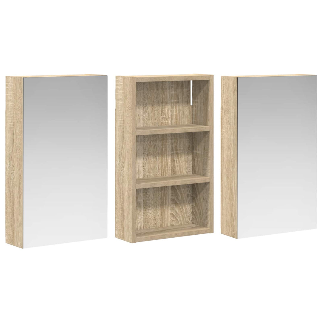 Badeværelsesskabsæt 3 pcs 90 x 10,5 x 50 cm Konstrueret træ