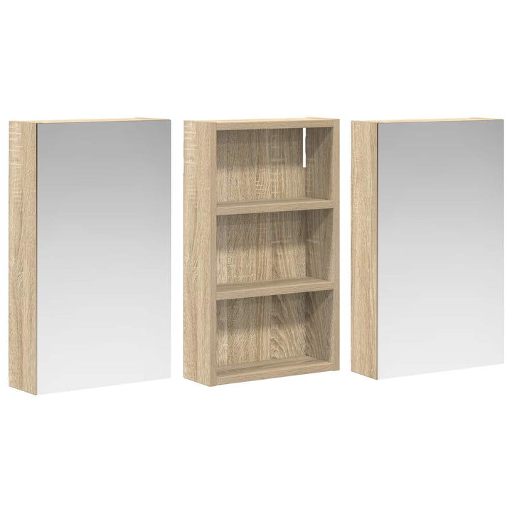 Badeværelsesskabsæt 3 pcs 90 x 10,5 x 50 cm Konstrueret træ