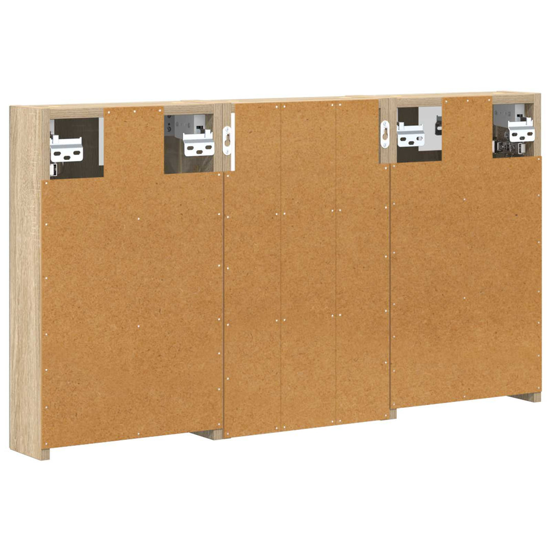 Badeværelsesskabsæt 3 pcs 90 x 10,5 x 50 cm Konstrueret træ