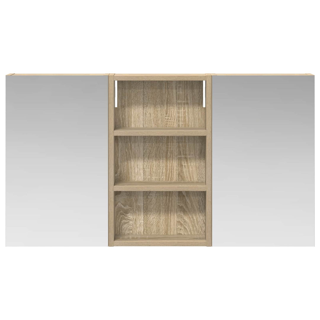 Badeværelsesskabsæt 3 pcs 90 x 10,5 x 50 cm Konstrueret træ