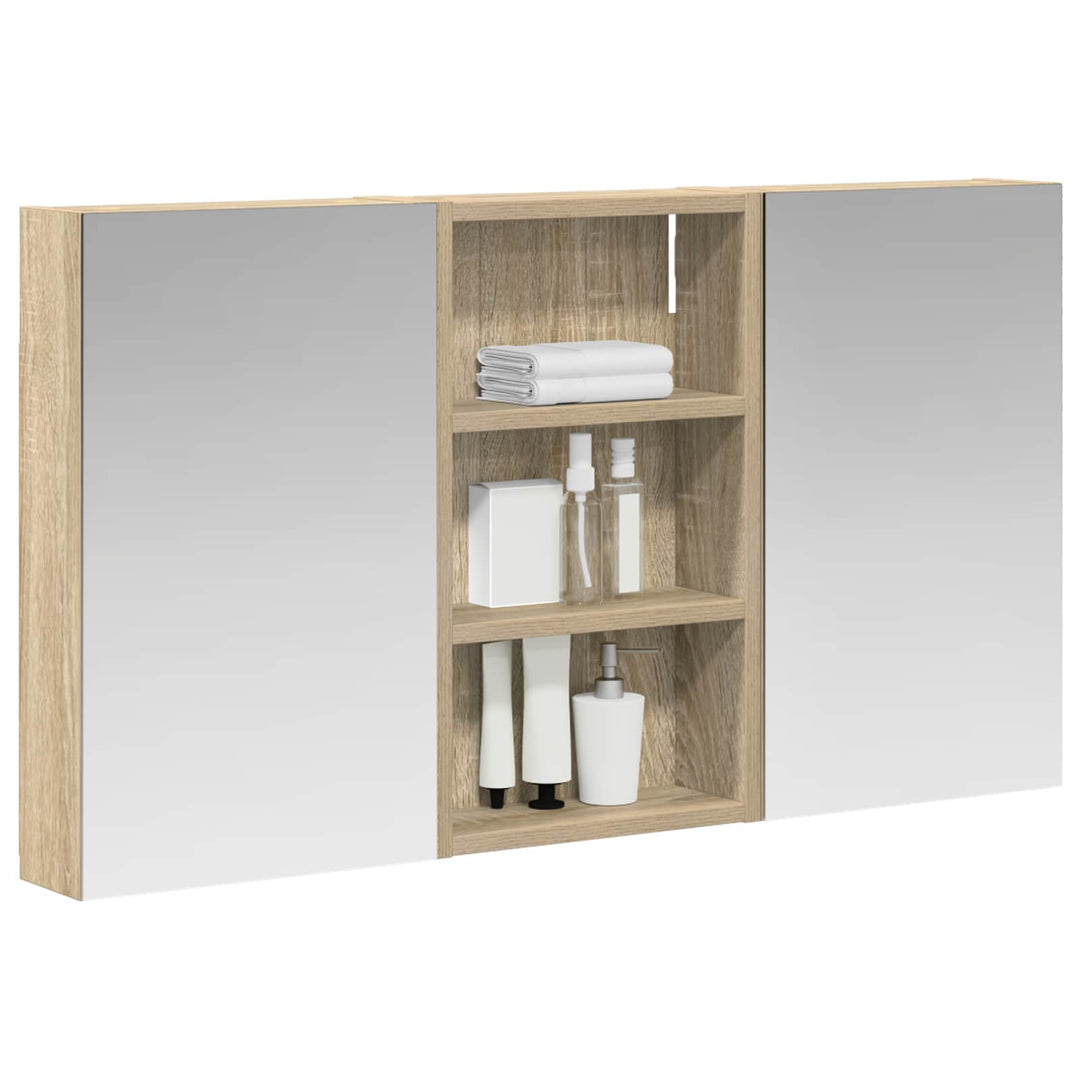 Badeværelsesskabsæt 3 pcs 90 x 10,5 x 50 cm Konstrueret træ