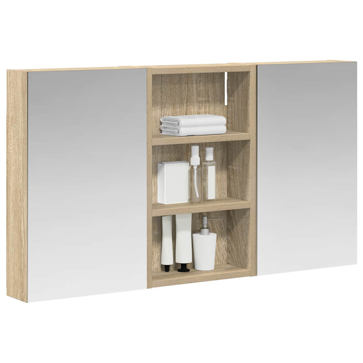 Badeværelsesskabsæt 3 pcs 90 x 10,5 x 50 cm Konstrueret træ