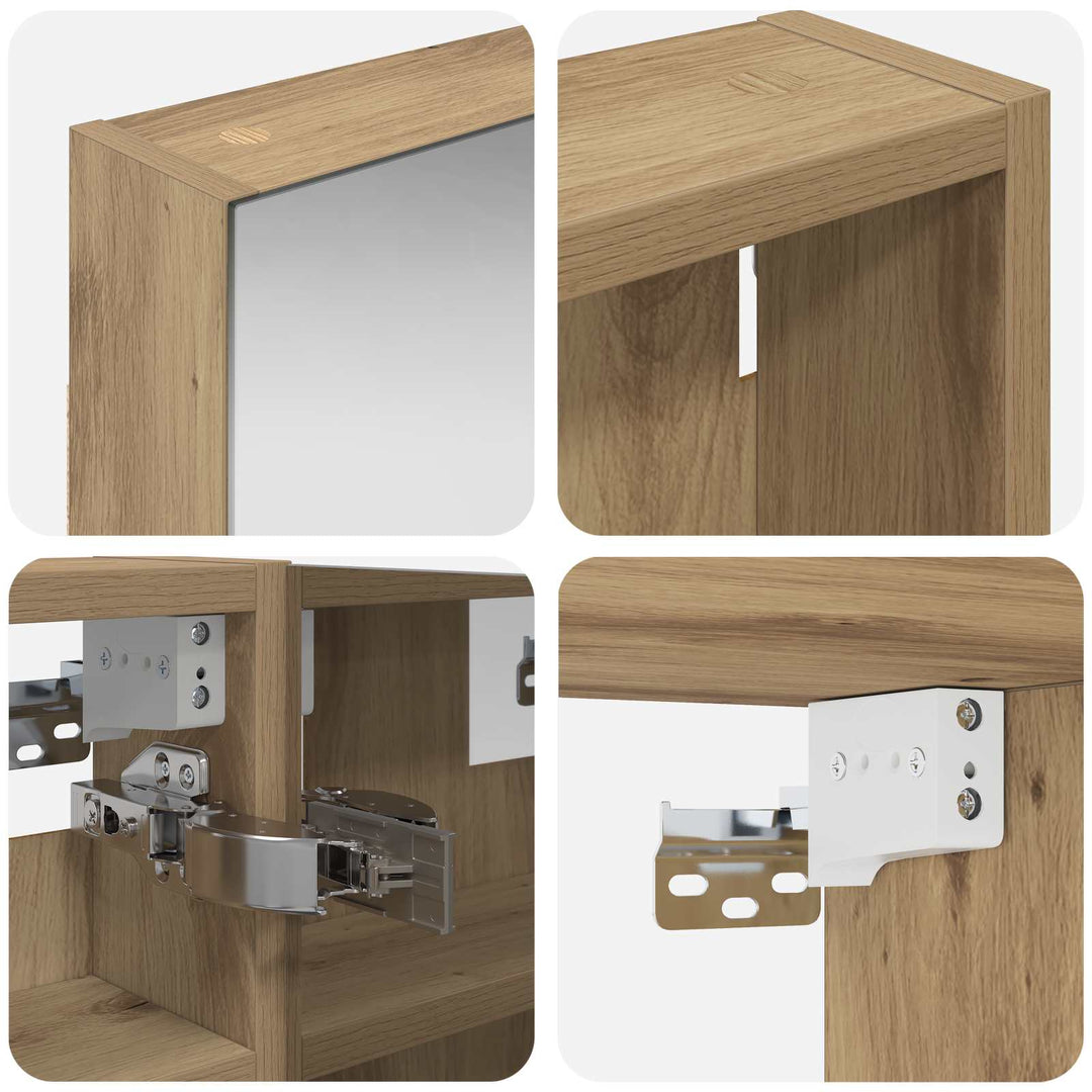 Badeværelsesskabsæt 3 pcs 90 x 10,5 x 50 cm Konstrueret træ