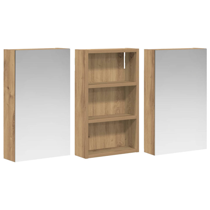 Badeværelsesskabsæt 3 pcs 90 x 10,5 x 50 cm Konstrueret træ