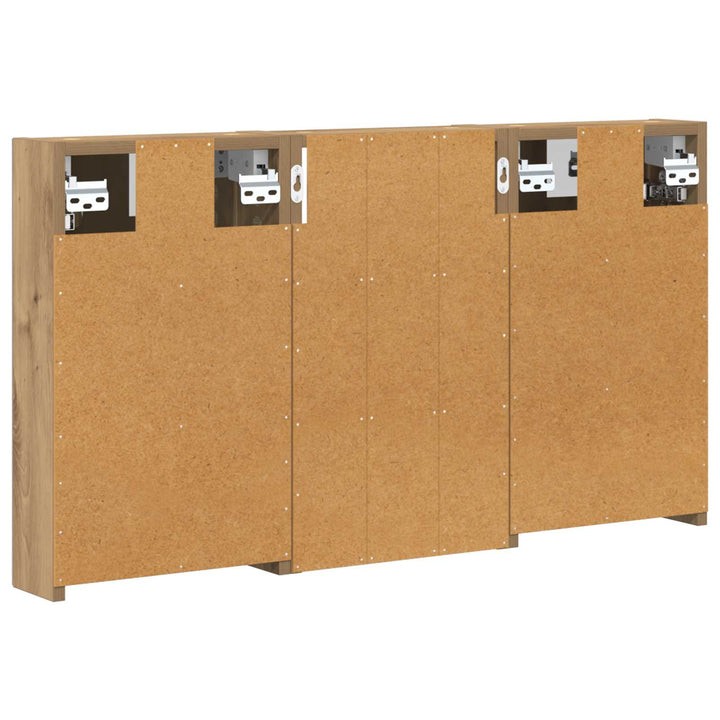 Badeværelsesskabsæt 3 pcs 90 x 10,5 x 50 cm Konstrueret træ