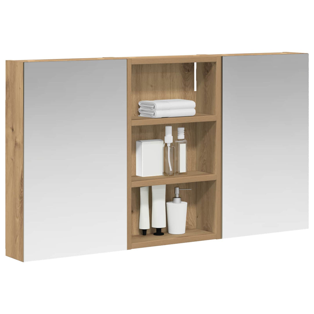 Badeværelsesskabsæt 3 pcs 90 x 10,5 x 50 cm Konstrueret træ