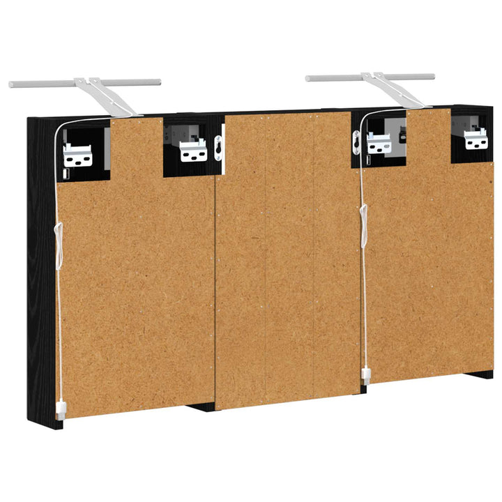Badeværelsesskabsæt 3 stk. 90 x 10,5 x 50 cm Konstrueret træ
