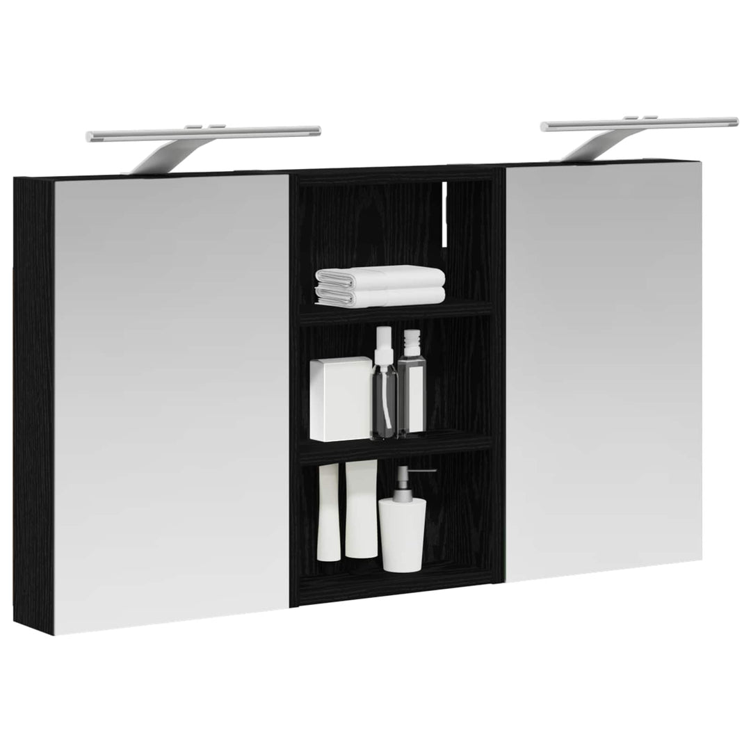 Badeværelsesskabsæt 3 stk. 90 x 10,5 x 50 cm Konstrueret træ