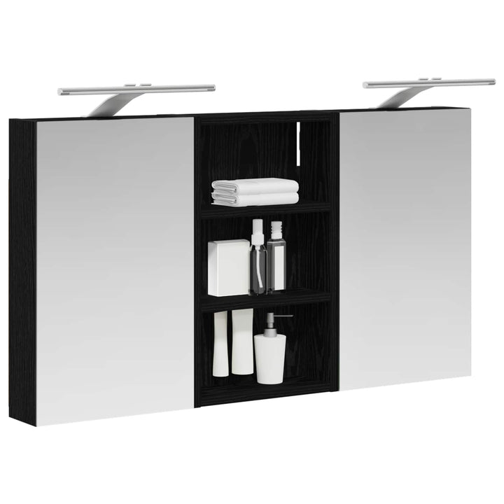 Badeværelsesskabsæt 3 stk. 90 x 10,5 x 50 cm Konstrueret træ