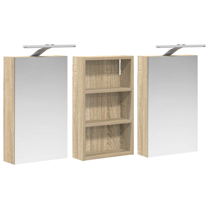 Badeværelsesskabsæt 3 pcs 90 x 10,5 x 50 cm Konstrueret træ
