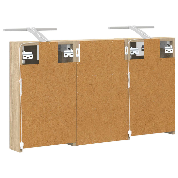 Badeværelsesskabsæt 3 pcs 90 x 10,5 x 50 cm Konstrueret træ