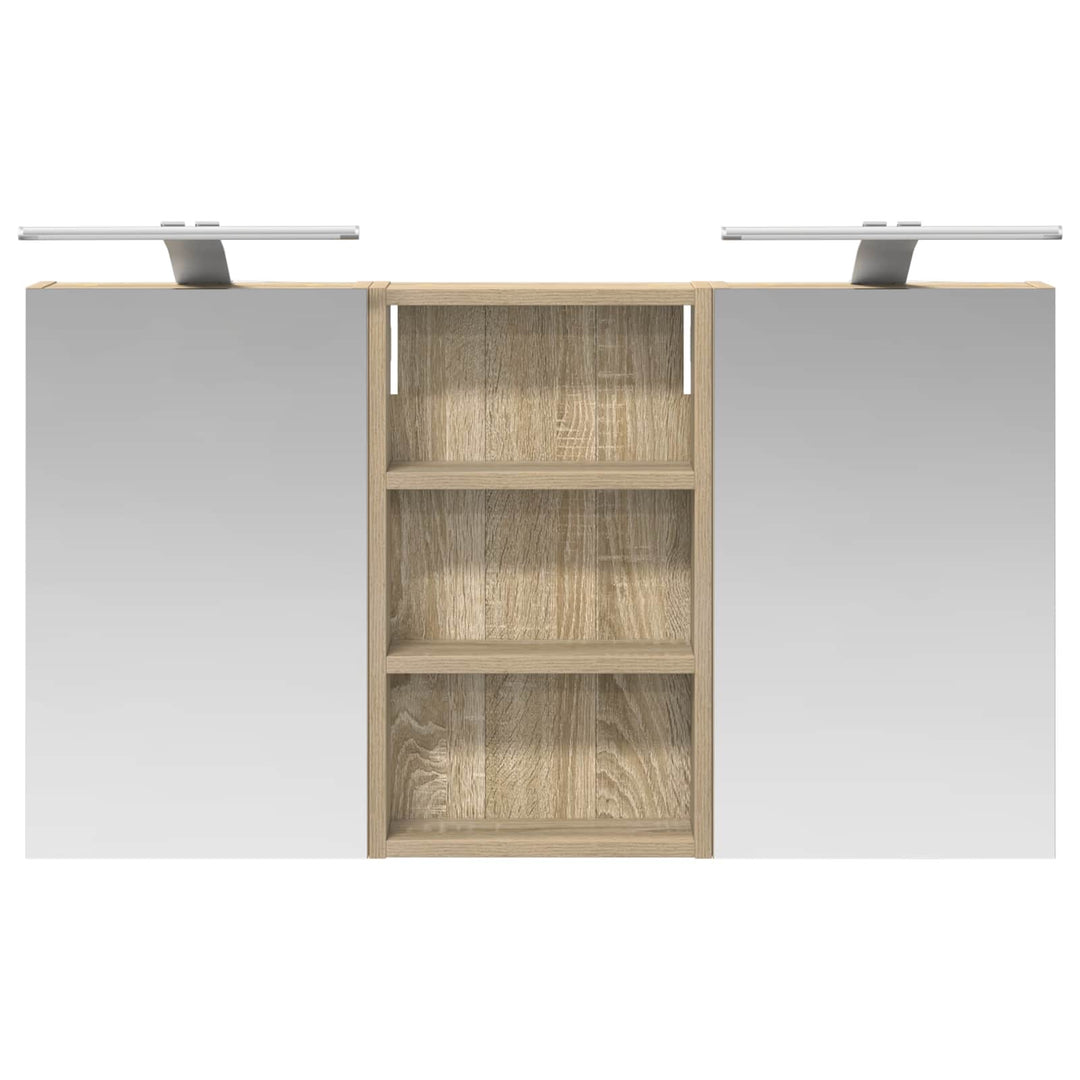 Badeværelsesskabsæt 3 pcs 90 x 10,5 x 50 cm Konstrueret træ