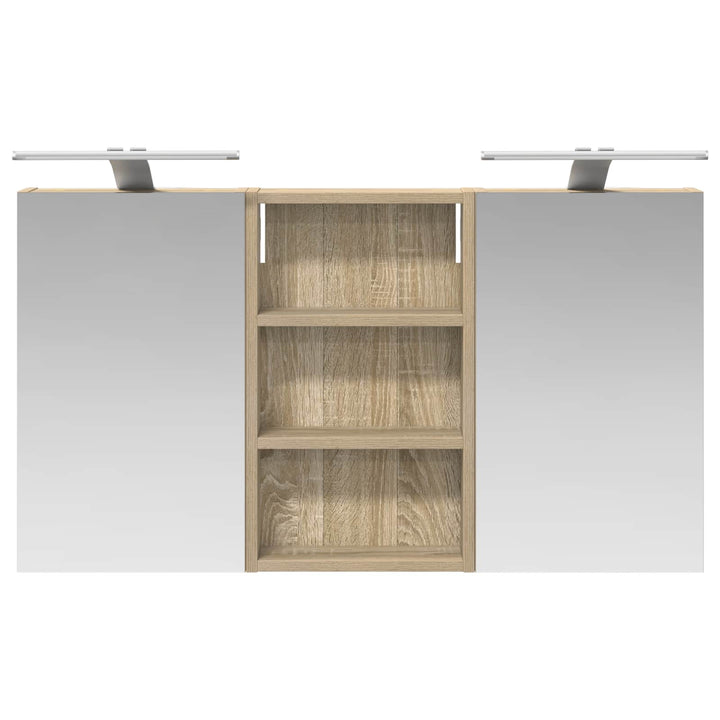 Badeværelsesskabsæt 3 pcs 90 x 10,5 x 50 cm Konstrueret træ