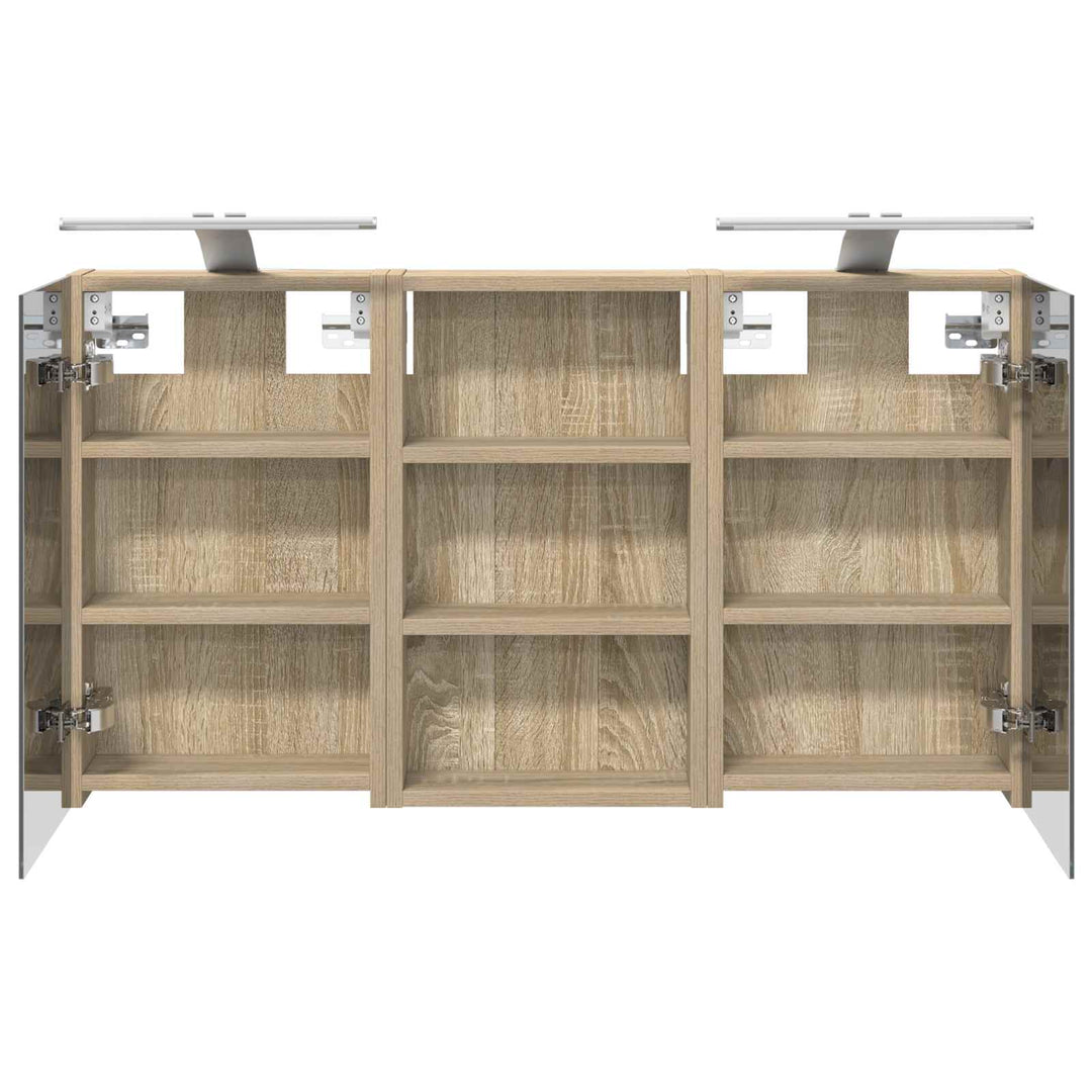 Badeværelsesskabsæt 3 pcs 90 x 10,5 x 50 cm Konstrueret træ