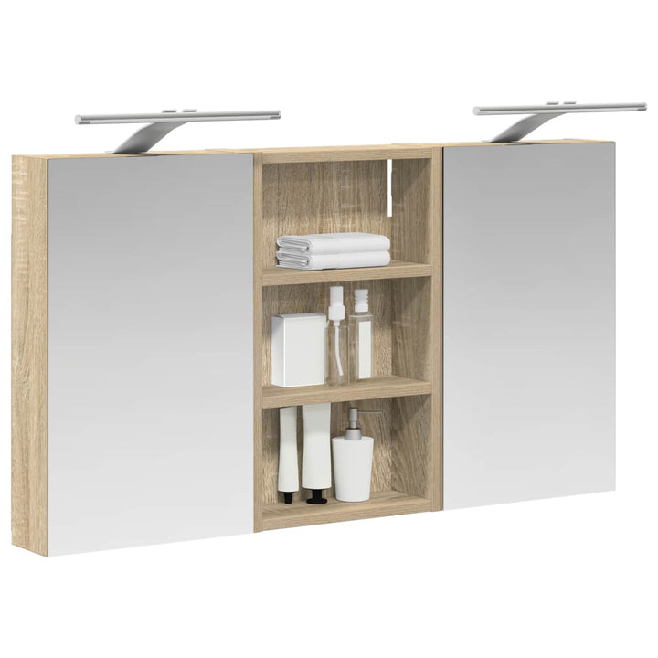 Badeværelsesskabsæt 3 pcs 90 x 10,5 x 50 cm Konstrueret træ