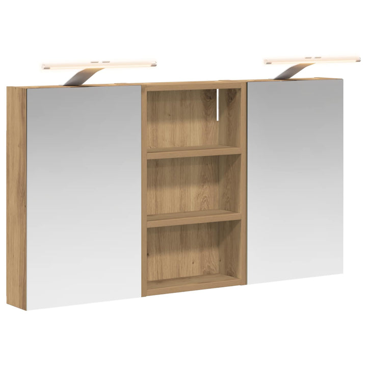 Badeværelsesskabsæt 3 stk. 90 x 10,5 x 50 cm Konstrueret træ