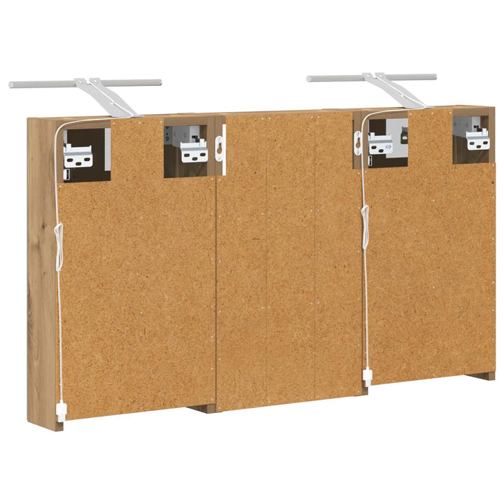 Badeværelsesskabsæt 3 stk. 90 x 10,5 x 50 cm Konstrueret træ