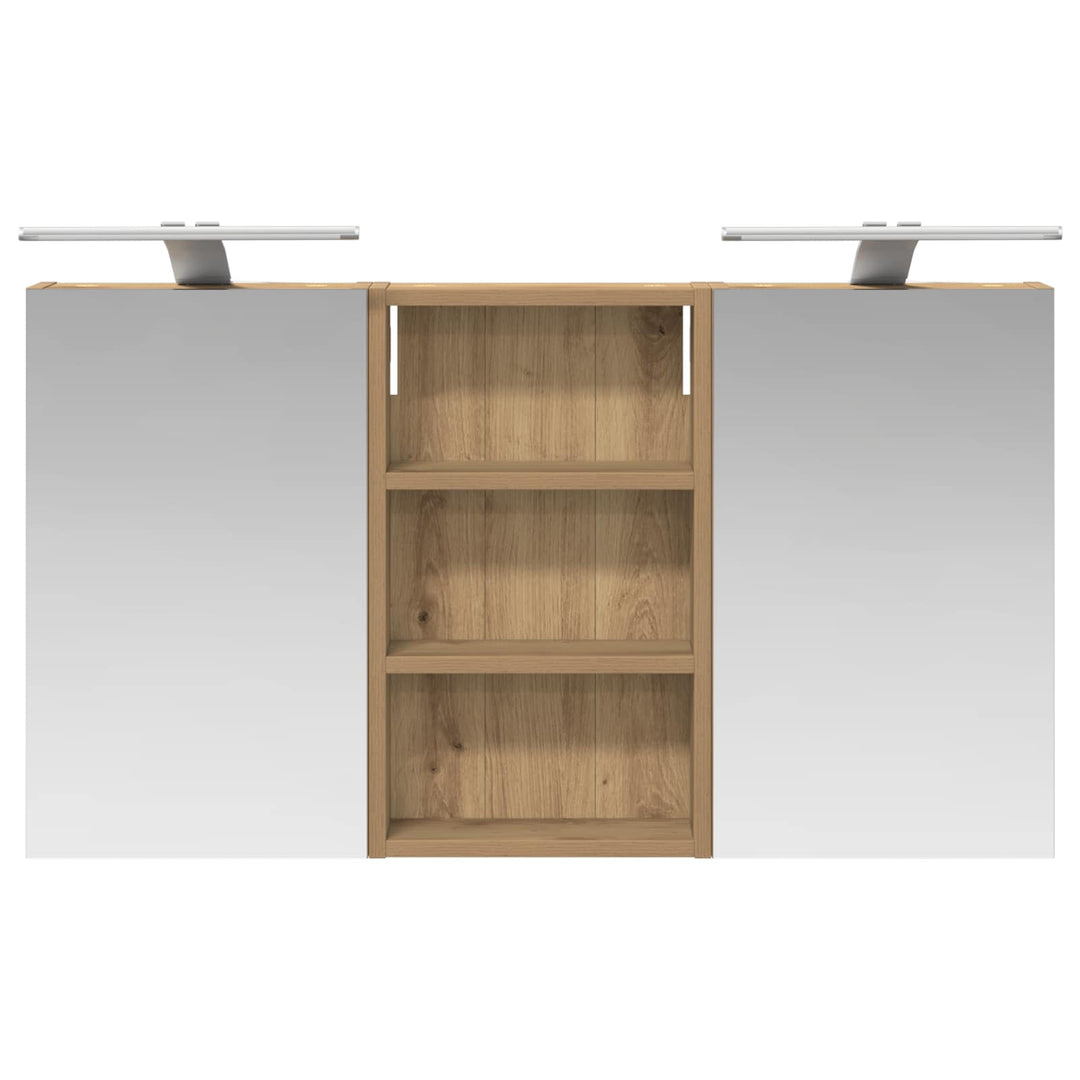 Badeværelsesskabsæt 3 stk. 90 x 10,5 x 50 cm Konstrueret træ