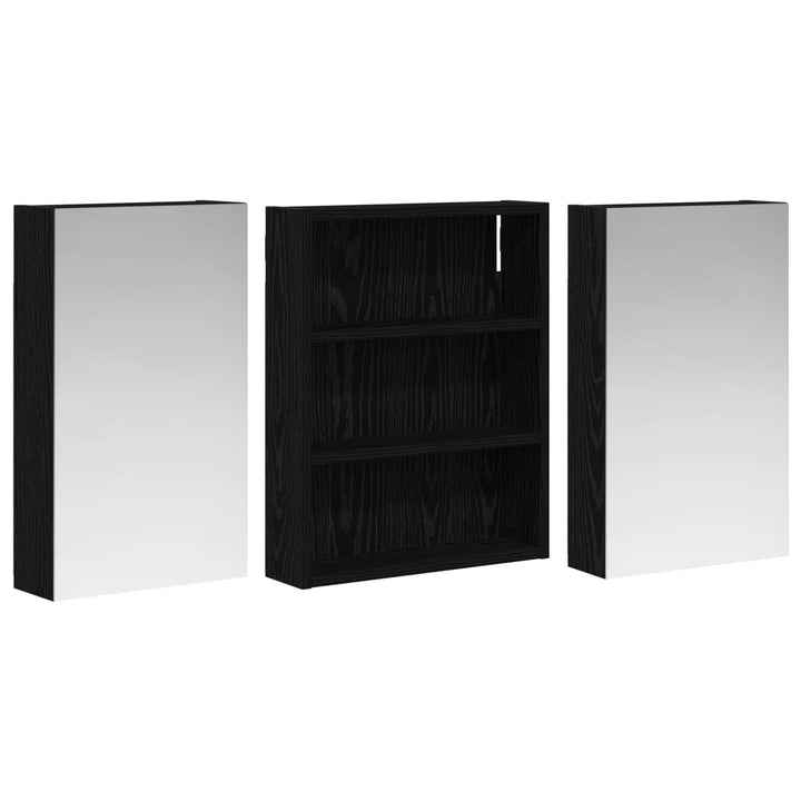 Badeværelsesskabsæt 3 stk. 100 x 10,5 x 50 cm Konstrueret træ