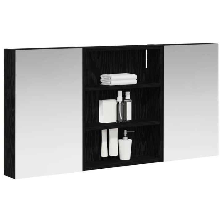 Badeværelsesskabsæt 3 stk. 100 x 10,5 x 50 cm Konstrueret træ