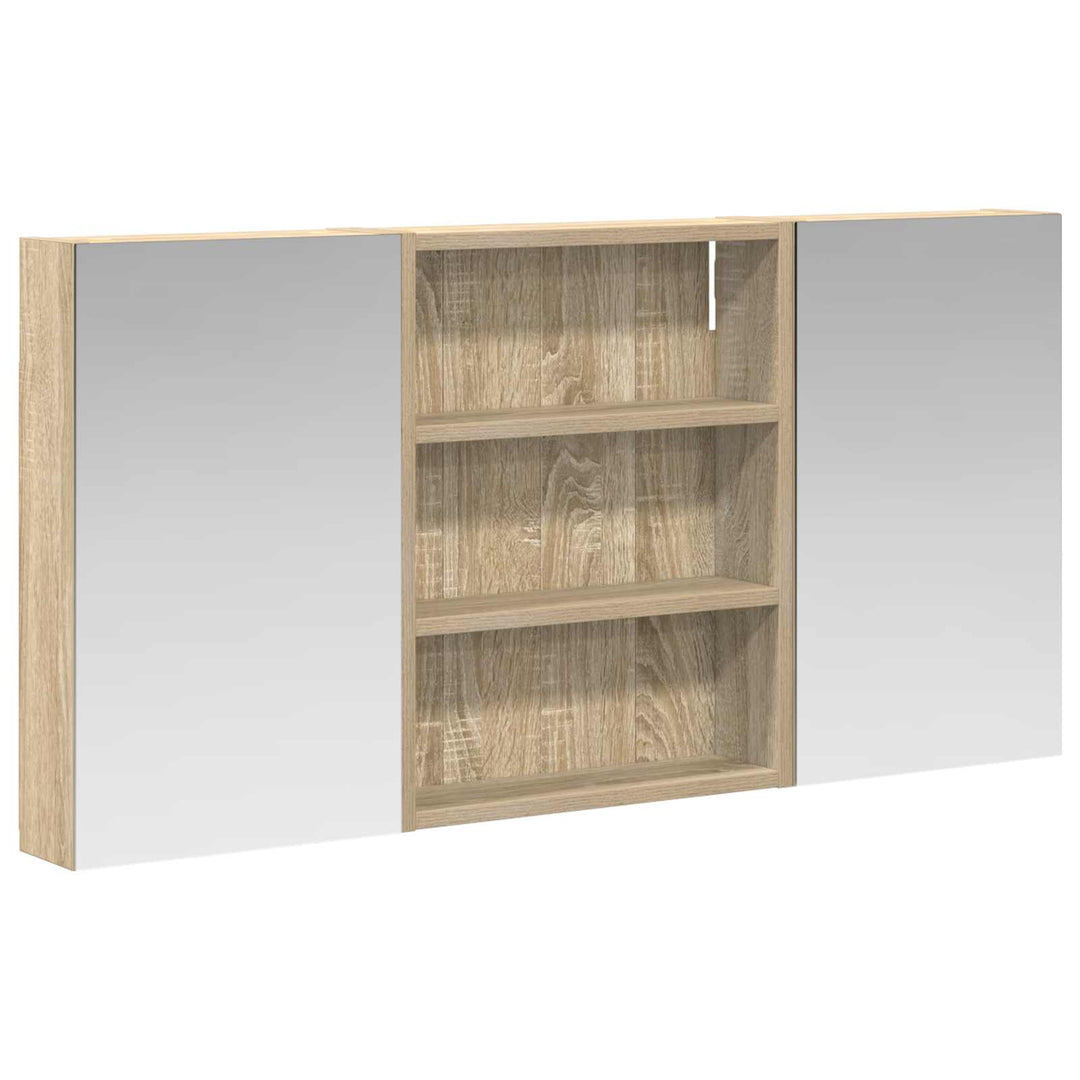 Badeværelsesskabsæt 3 pcs 100 x 10,5 x 50 cm Konstrueret træ
