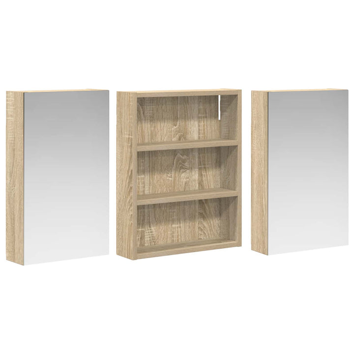 Badeværelsesskabsæt 3 pcs 100 x 10,5 x 50 cm Konstrueret træ