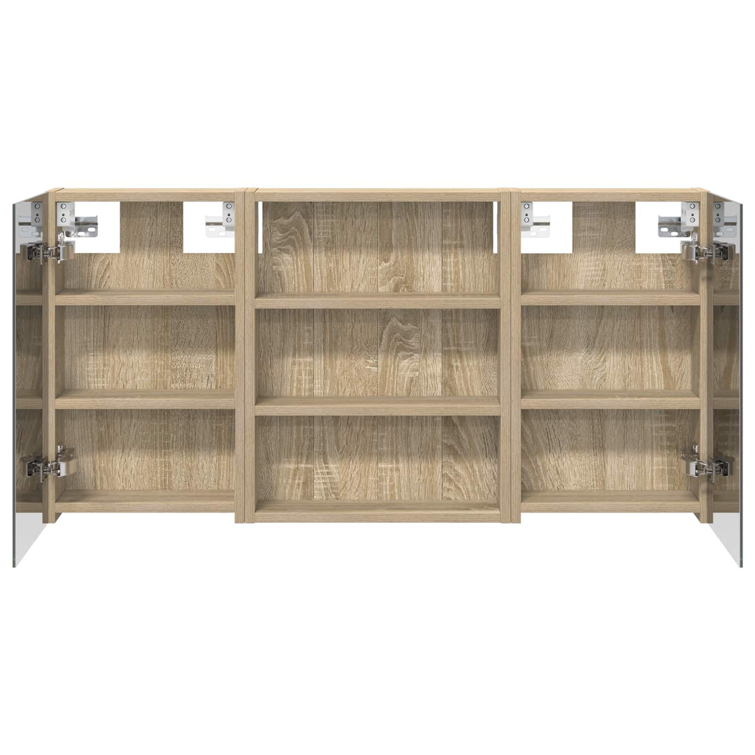 Badeværelsesskabsæt 3 pcs 100 x 10,5 x 50 cm Konstrueret træ