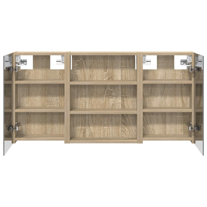Badeværelsesskabsæt 3 pcs 100 x 10,5 x 50 cm Konstrueret træ