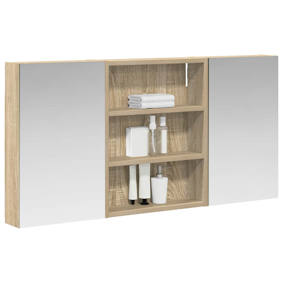 Badeværelsesskabsæt 3 pcs 100 x 10,5 x 50 cm Konstrueret træ
