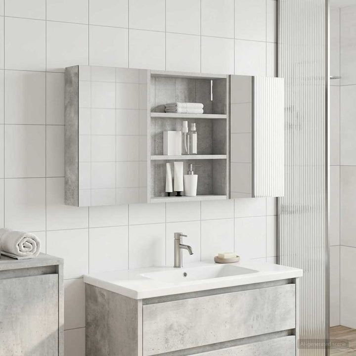 Badeværelsesskabsæt 3 pcs 100 x 10,5 x 50 cm Konstrueret træ