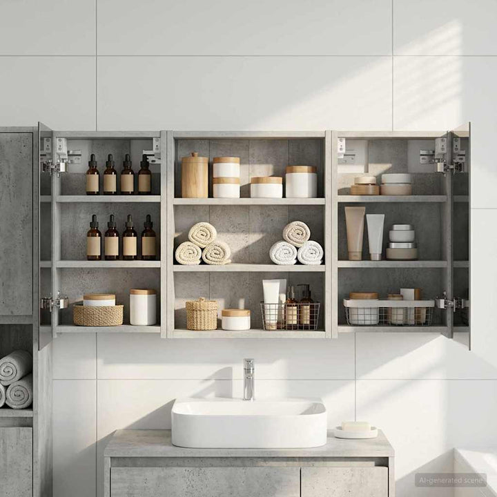 Badeværelsesskabsæt 3 pcs 100 x 10,5 x 50 cm Konstrueret træ