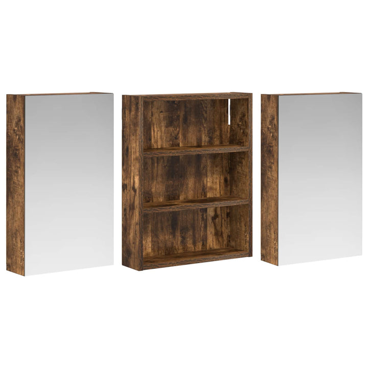 Badeværelsesskabsæt 3 pcs 100 x 10,5 x 50 cm Konstrueret træ