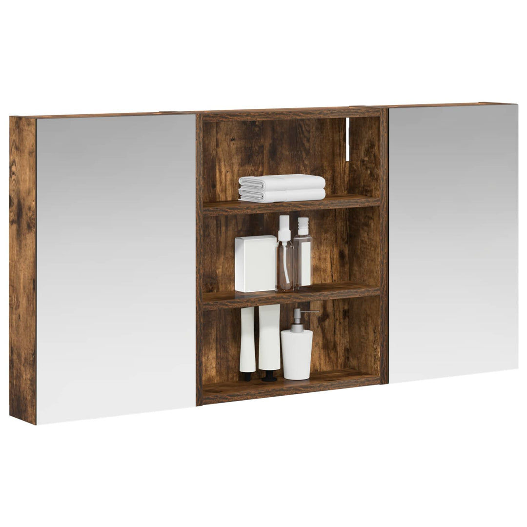 Badeværelsesskabsæt 3 pcs 100 x 10,5 x 50 cm Konstrueret træ