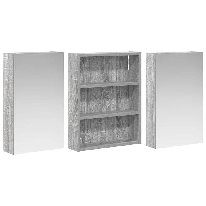 Badeværelsesskabsæt 3 pcs 100 x 10,5 x 50 cm Konstrueret træ