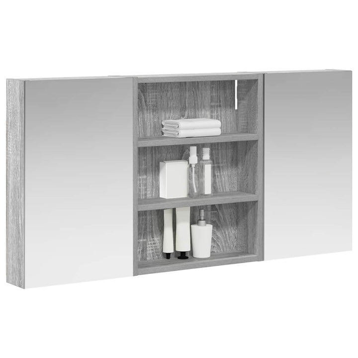 Badeværelsesskabsæt 3 pcs 100 x 10,5 x 50 cm Konstrueret træ