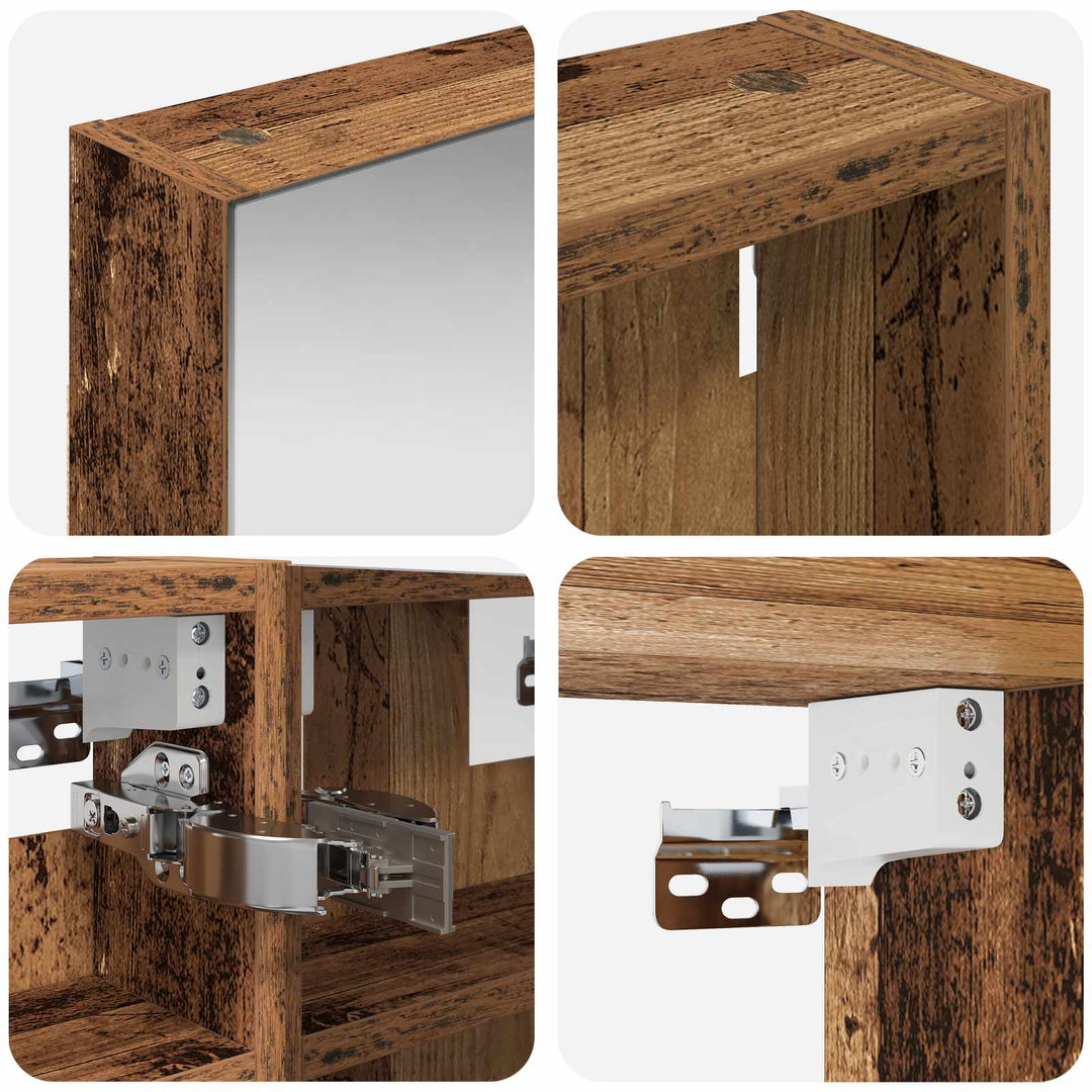 Badeværelsesskabsæt 3 pcs 100 x 10,5 x 50 cm Konstrueret træ