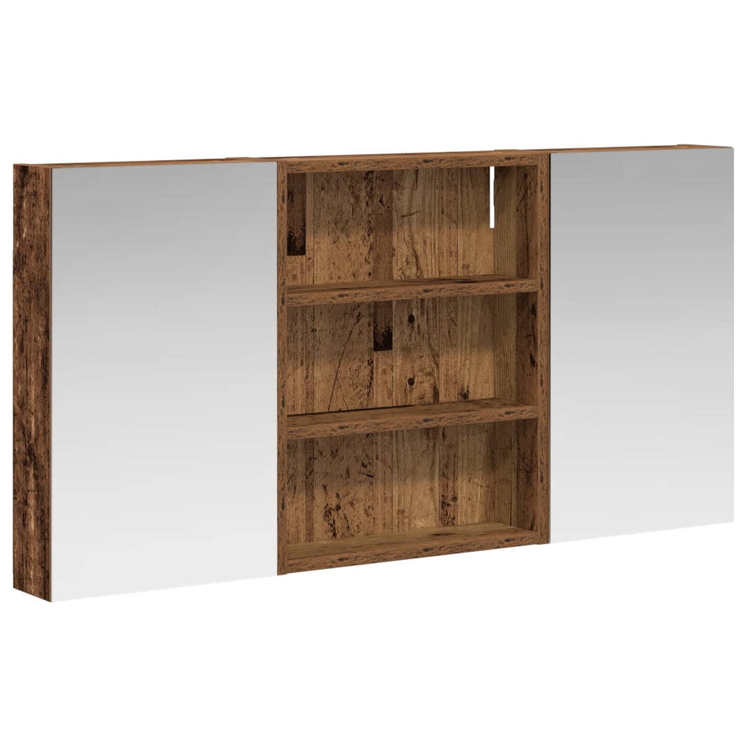 Badeværelsesskabsæt 3 pcs 100 x 10,5 x 50 cm Konstrueret træ